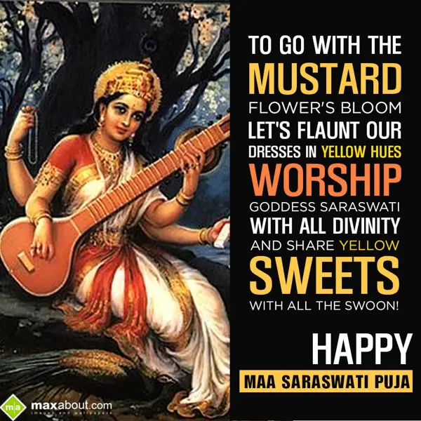 Saraswati Puja Greetings Wishes: To go with the musta