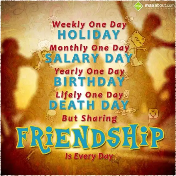 Friendship Greetings Wishes: weekly one day holid