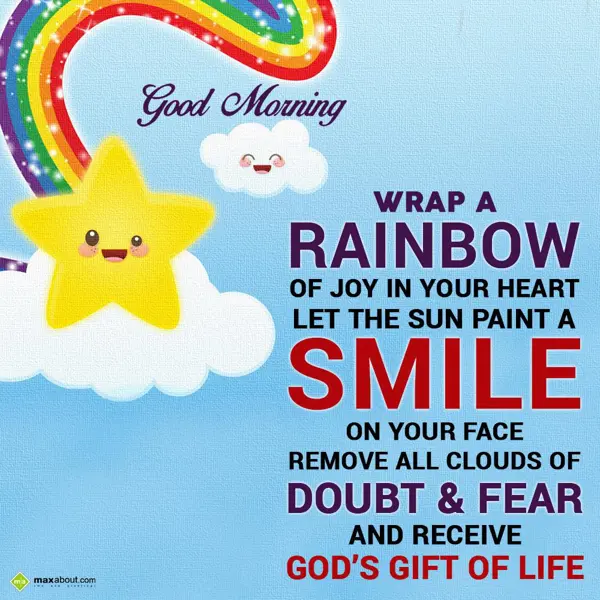 Good Morning Greetings Wishes: Wrap a rainbow of jo