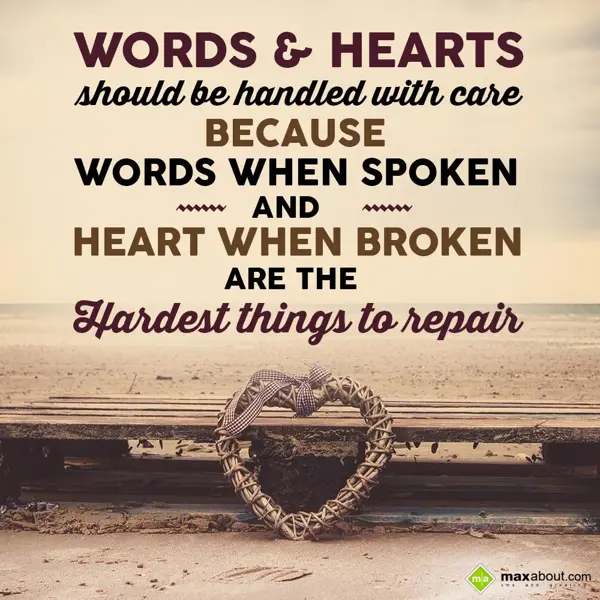 Caring Greetings Wishes: Words & Hearts shoul