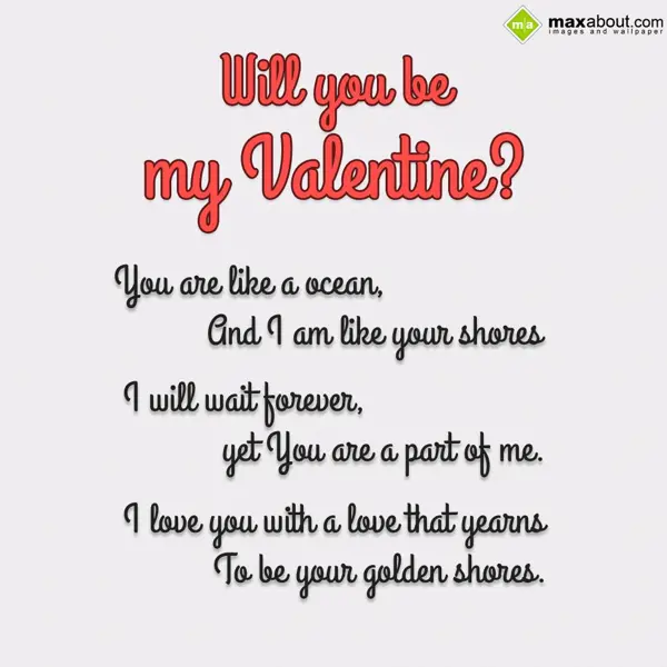 Valentine Poetry Greetings Wishes: Will you be my Valen