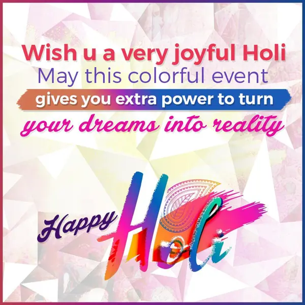 Holi Wishes Greetings Wishes: Wish You a very joyf