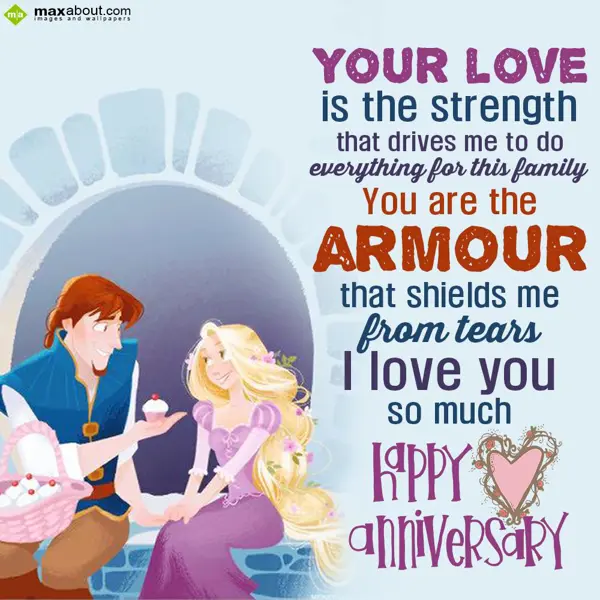 Anniversary Greetings Wishes: Your love is the str