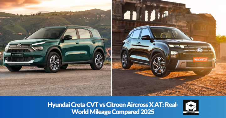 Hyundai Creta CVT vs Citroen Aircross X AT: Real-World Mileage Compared 2025