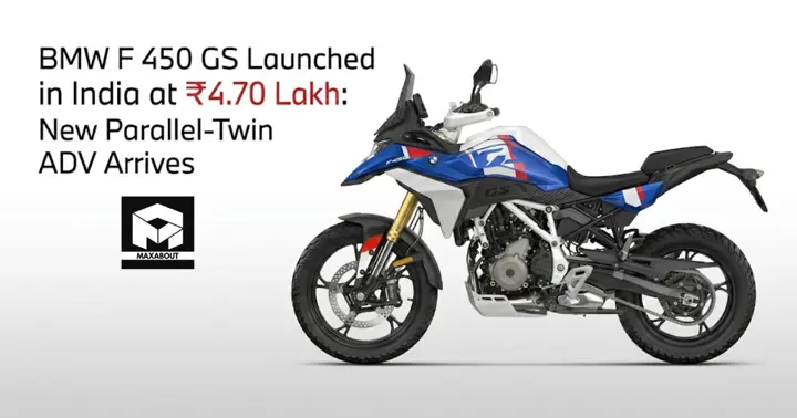 BMW F 450 GS Launched at ₹4.70 Lakh in India: New Parallel-Twin ADV