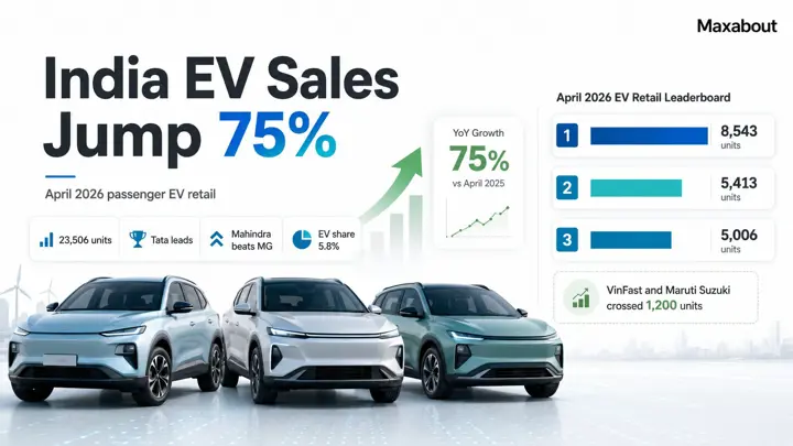 EV Sales Surge 75% in April: Tata Leads, Mahindra Beats MG