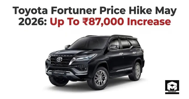Toyota Fortuner Price Hike May 2026: Up To ₹87,000 Increase