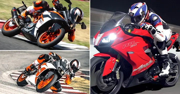 KTM RC200 vs TVS Apache RR310 vs KTM RC390