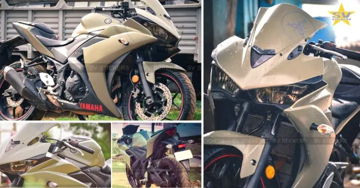 Matte Khaki Yamaha R3 by SV Stickers (Chennai)