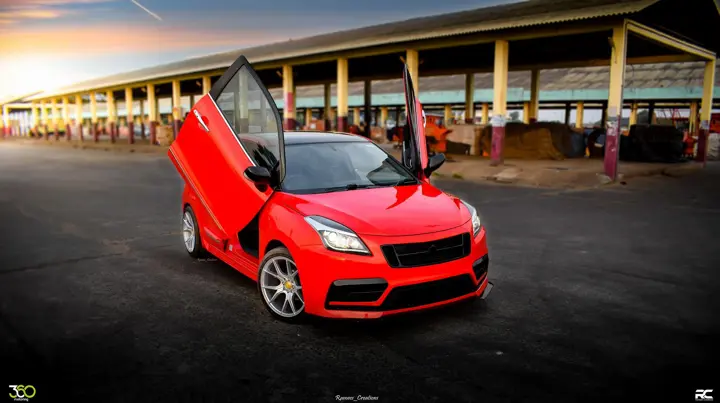 Maruti Baleno with Lamborghini-Style Scissor Doors
