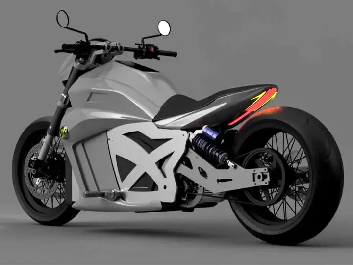 Evoke 6061 Kruzer Motorcycle Rear 3-Quarter