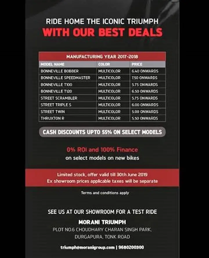 Triumph Motorcycles Discount