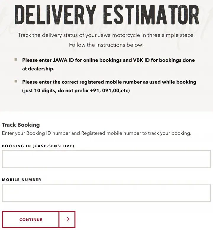 Jawa Delivery Estimator Version 2