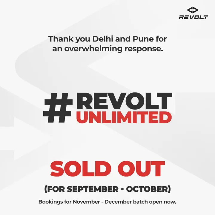 Revolt Electric Motorcycles Sold Out