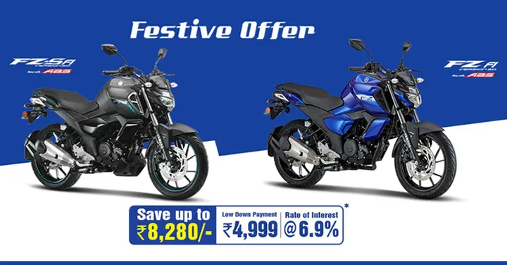 Yamaha FZ V3 and FZS V3 Available @ INR 4,999 Downpayment