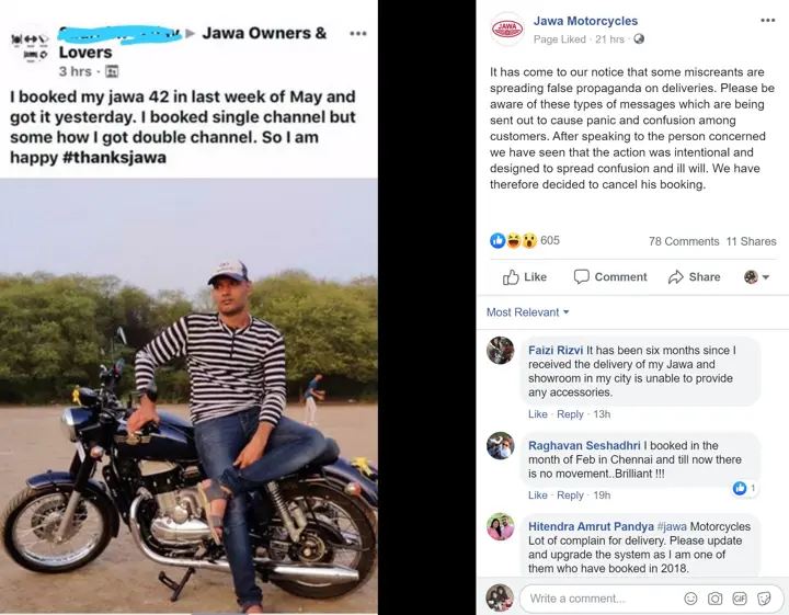 Fake Facebook Update Jawa Cancels Booking