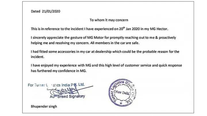 MG Hector Caught Fire in Delhi