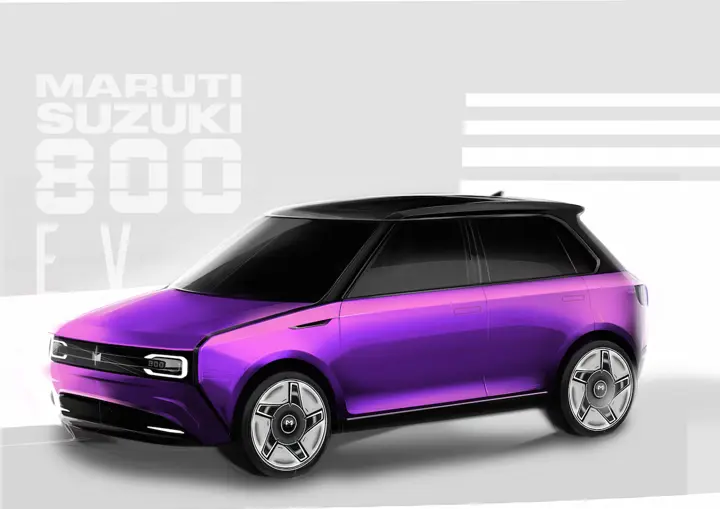 Maruti 800 Electric Car Rendering