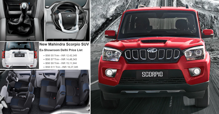 New Mahindra Scorpio SUV Variant-Wise Price List in India