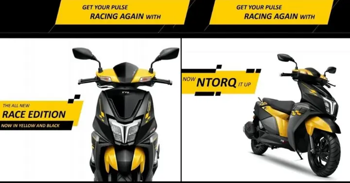 TVS NTorq Yellow-Black Race Edition Leaked