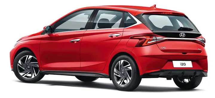 India-Spec 2021 Hyundai i20 Rear 3-Quarter View