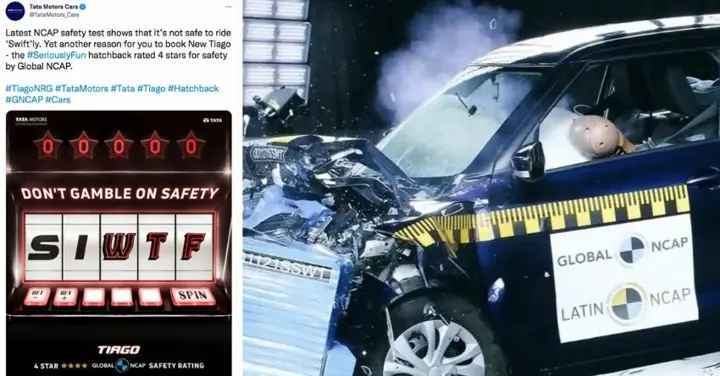 Tata Motors Takes a Dig at Suzuki Swift for Scoring Zero Stars in the NCAP Test