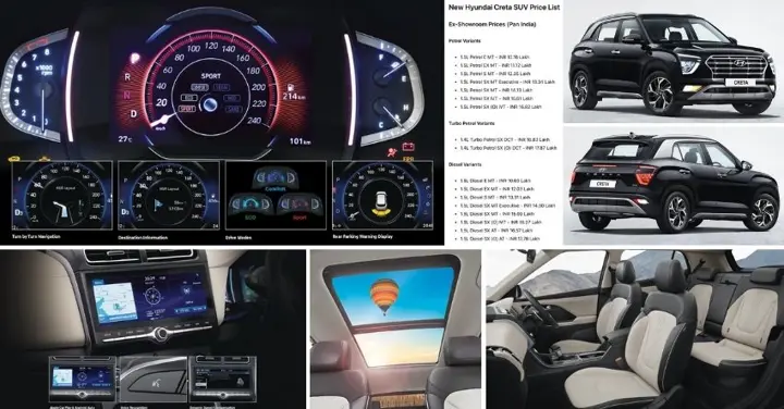 New Hyundai Creta SUV Variant-Wise Price List in India - Petrol | Turbo Petrol | Diesel