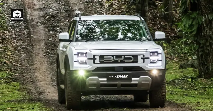 Front View of BYD Shark Hybrid Pickup Truck