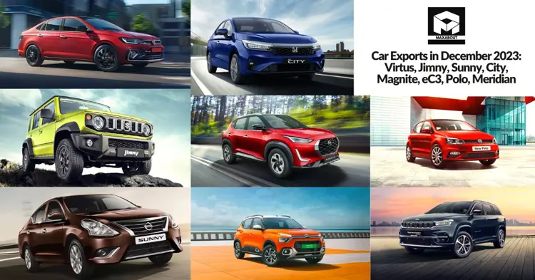 Car Exports in December 2023: Virtus, Jimny, Sunny, City, Magnite, eC3, Polo, Meridian